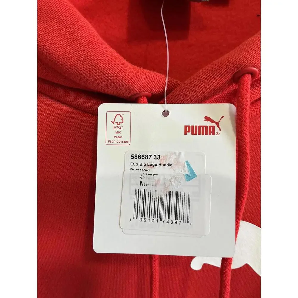 Puma Red Men's Hoodie with Logo XL - Picture 6 of 9